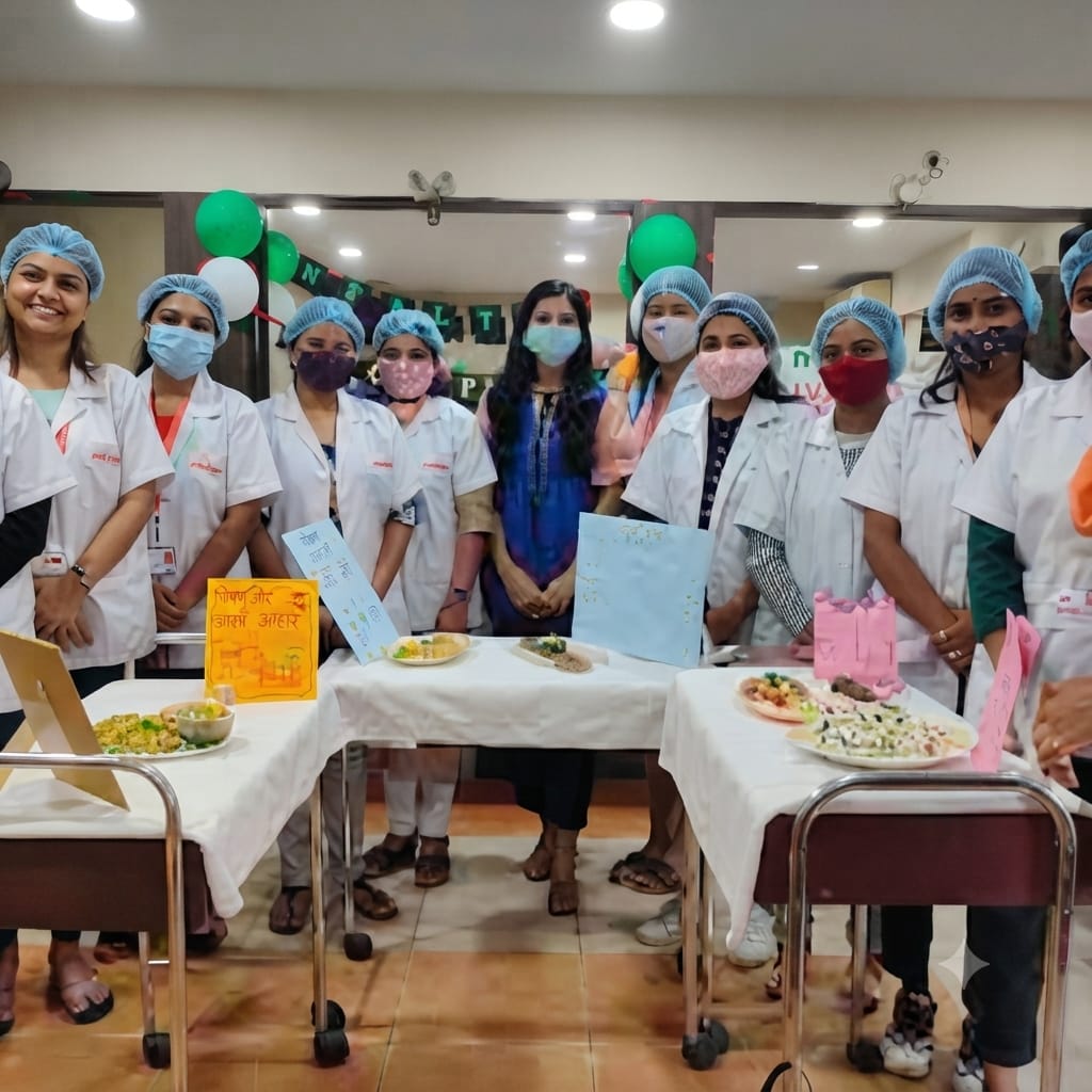 Karm National health volunteers at a nutrition awareness camp